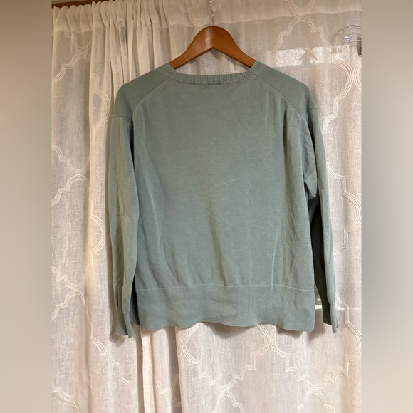 J. Crew Cotton V Neck Button Down Cardigan blue / green color dusty blue - Picture 7 of 10